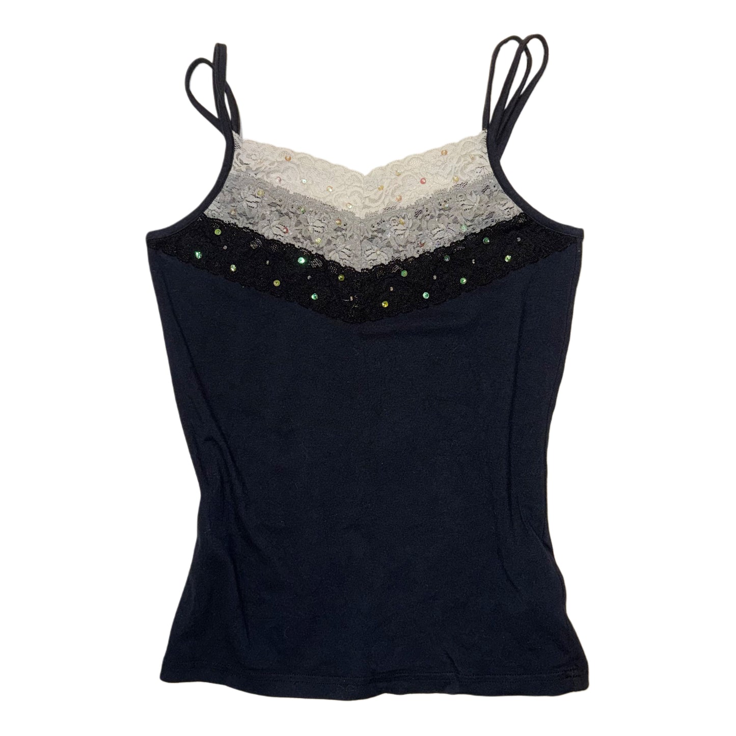 Navy lace layered cami