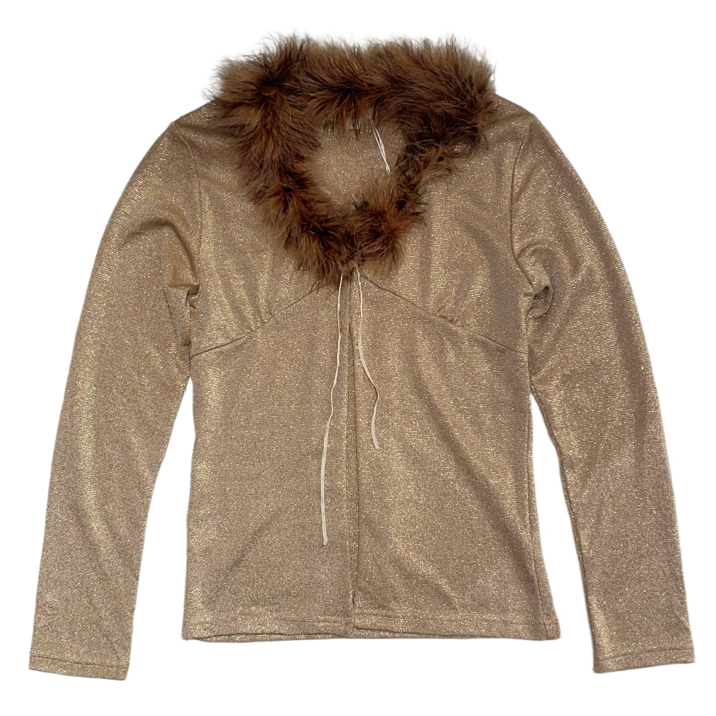 Glittering outer with Removable Furry collar