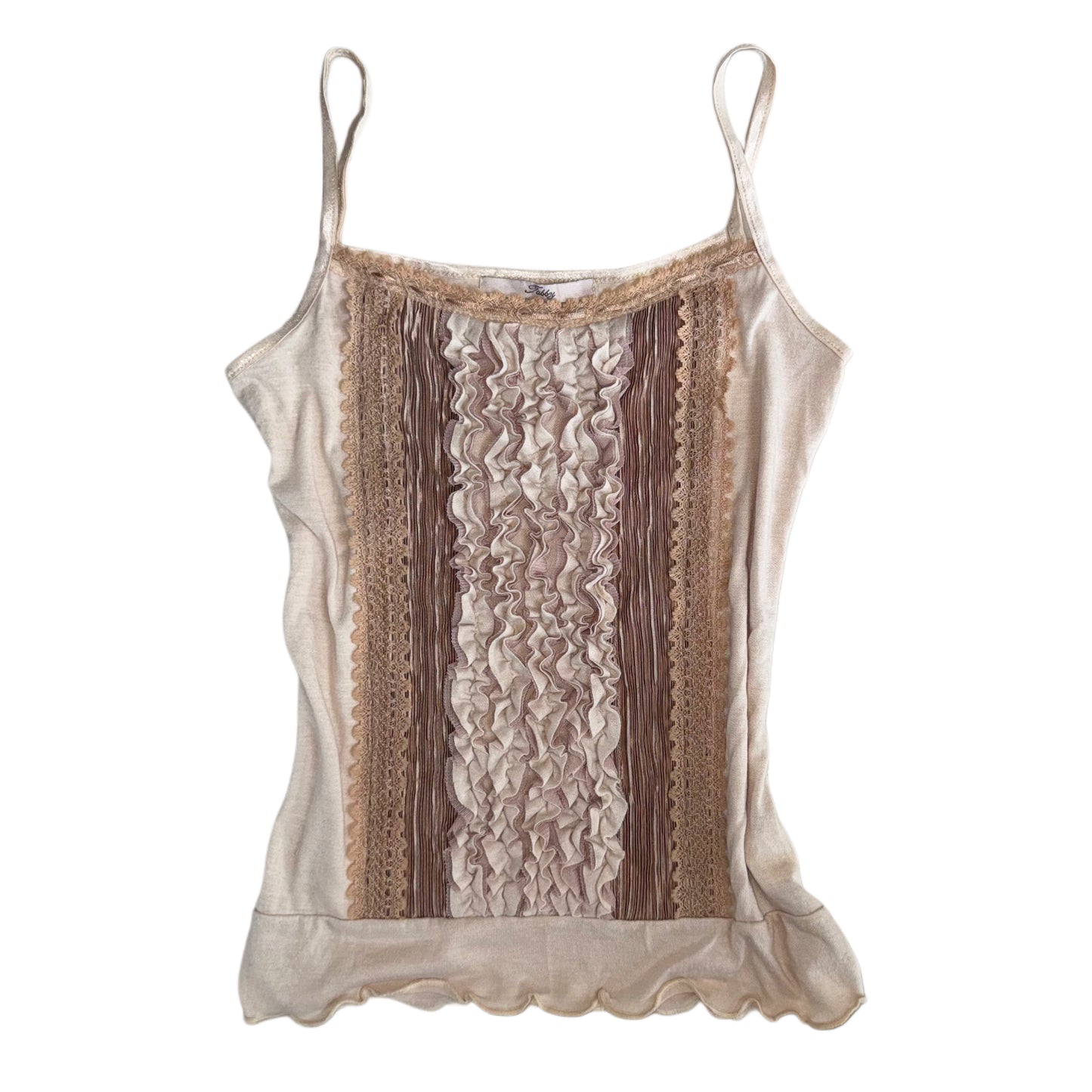 Ivory lace ruffle cami
