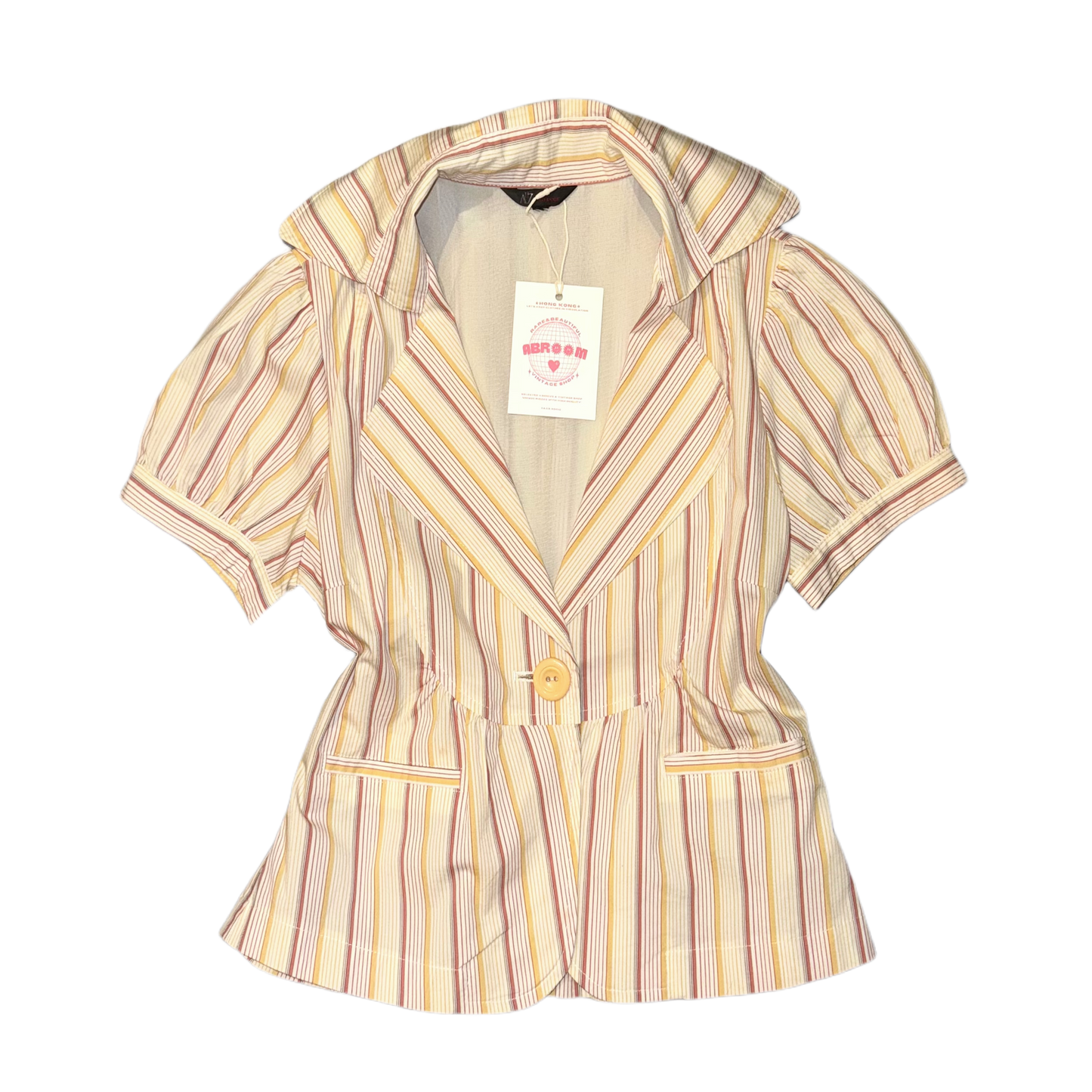Beige striped outer