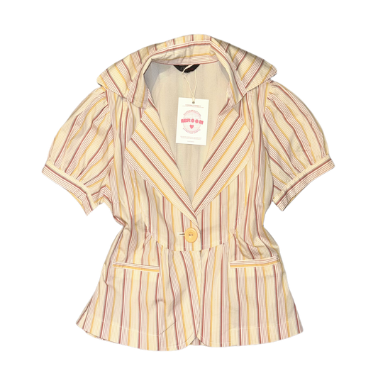 Beige striped outer