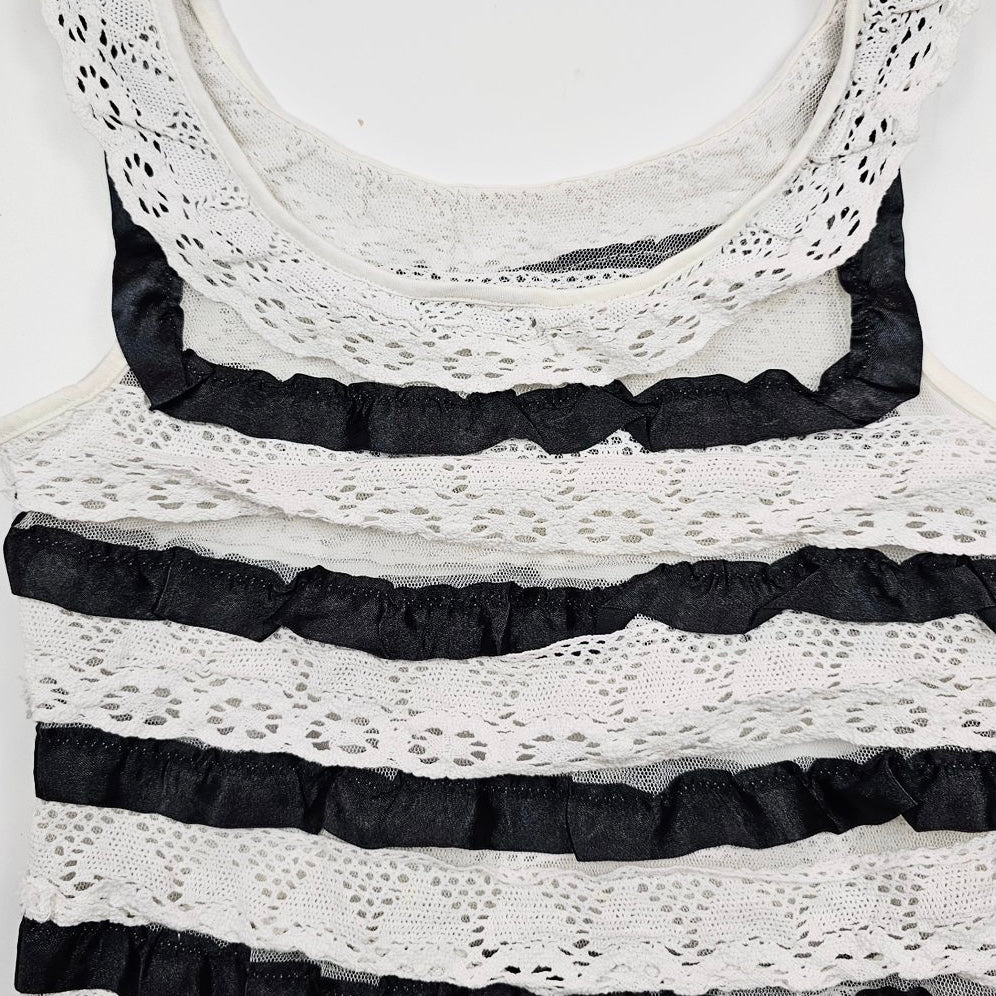 Black and white lace dress