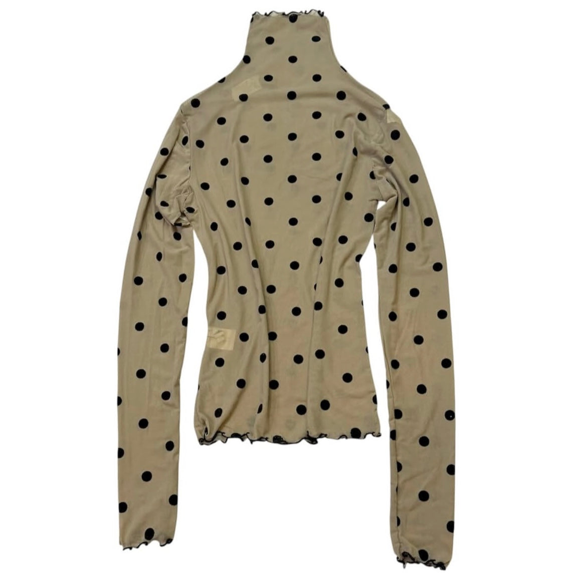 Brown polka dot mesh long sleeve