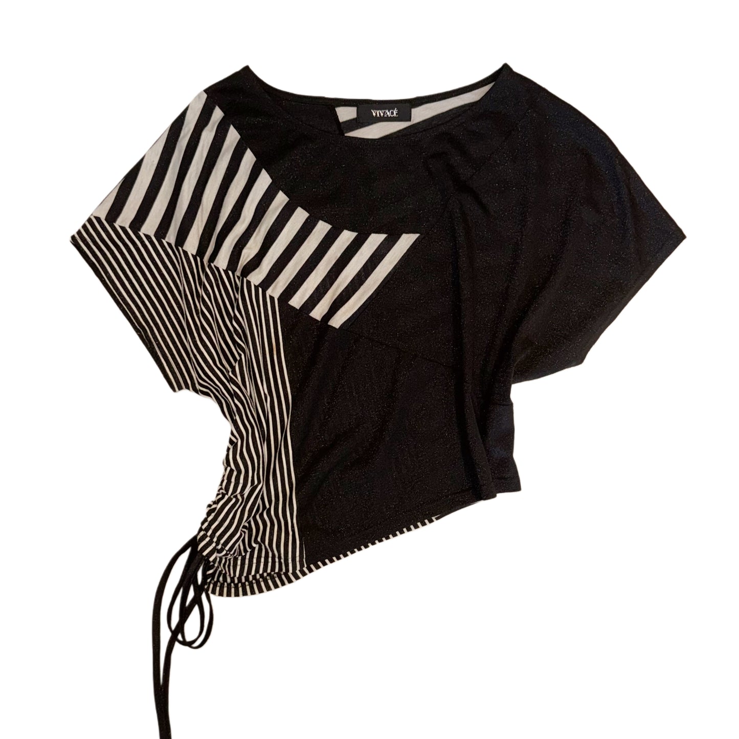 Black white stripes oversized top