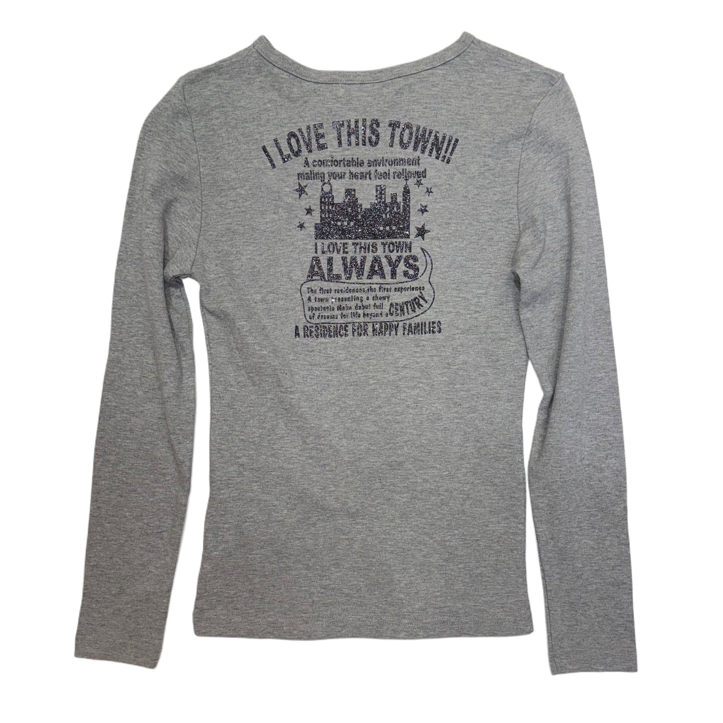 Crazy girl “I love this town” grey long sleeve