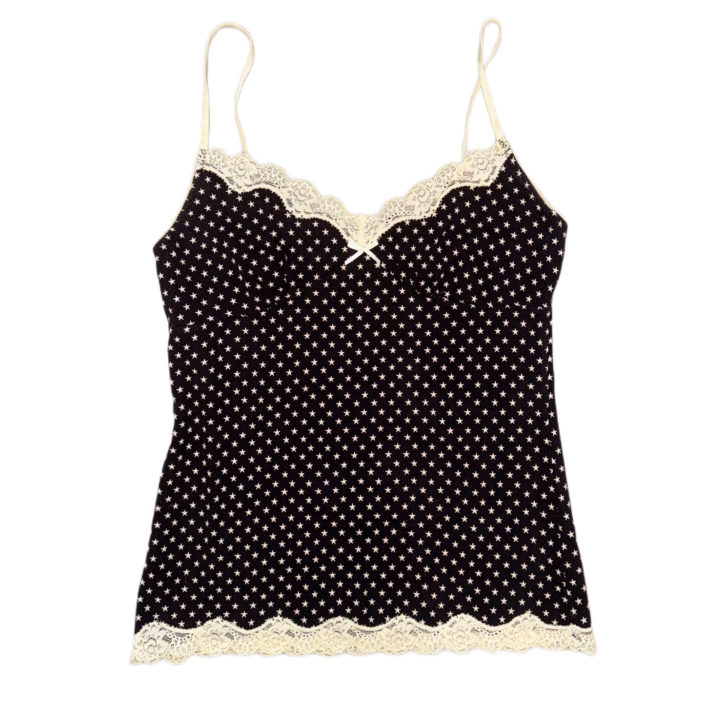 Black stars lace tank