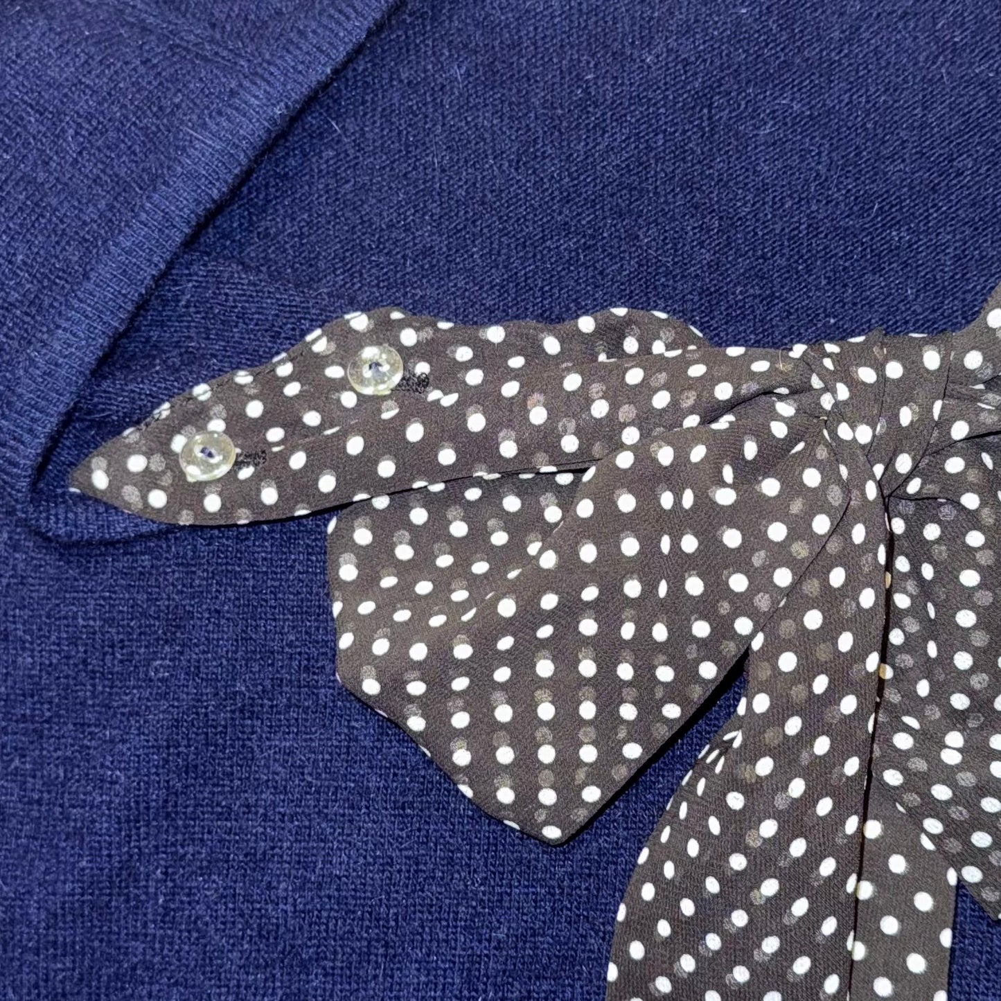Grey long sleeve with navy polka dot top set