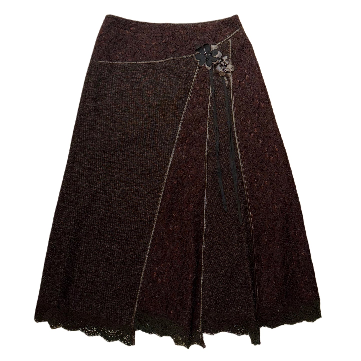 Brown lace flower skirt