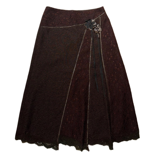 Brown lace flower skirt