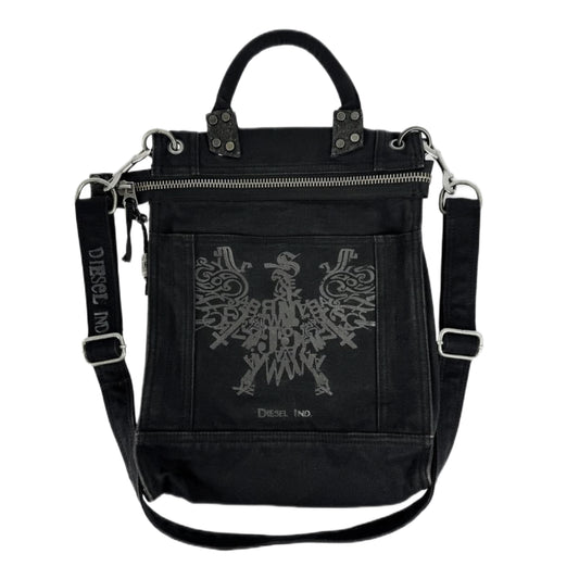 Diesel black denim crossbody bag