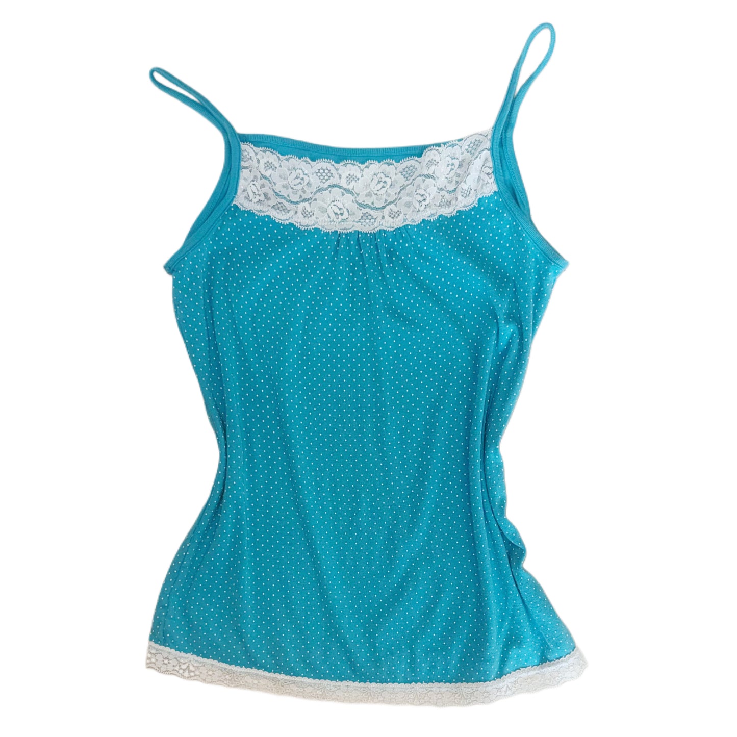 Tiffany blue polka dot lace cami