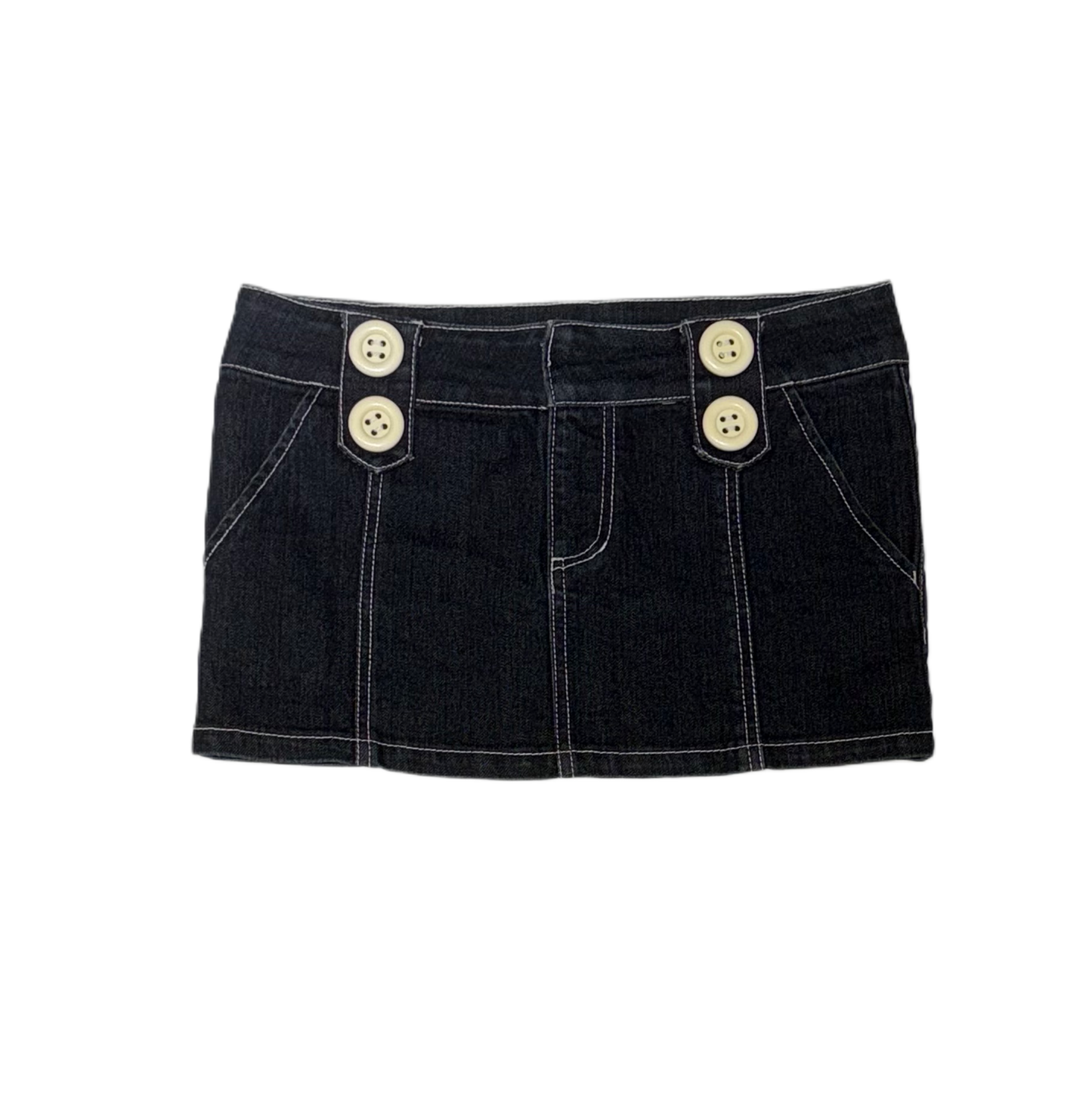 Denim low rise mini skirt