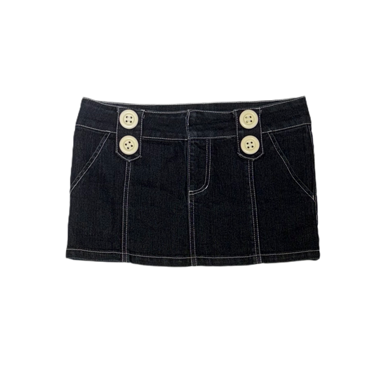 Denim low rise mini skirt