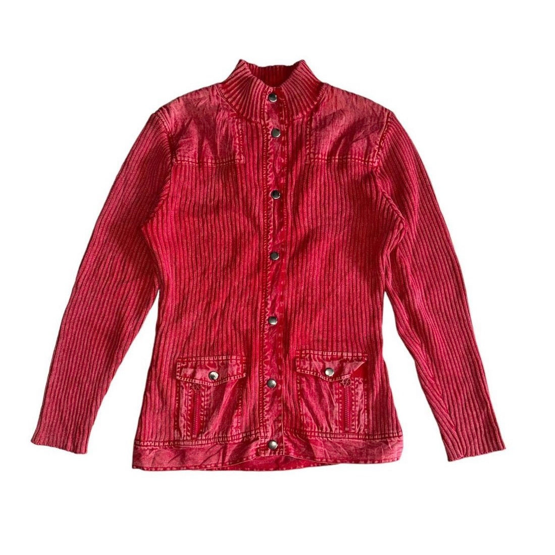 RAMLOSSA red denim x knit jacket