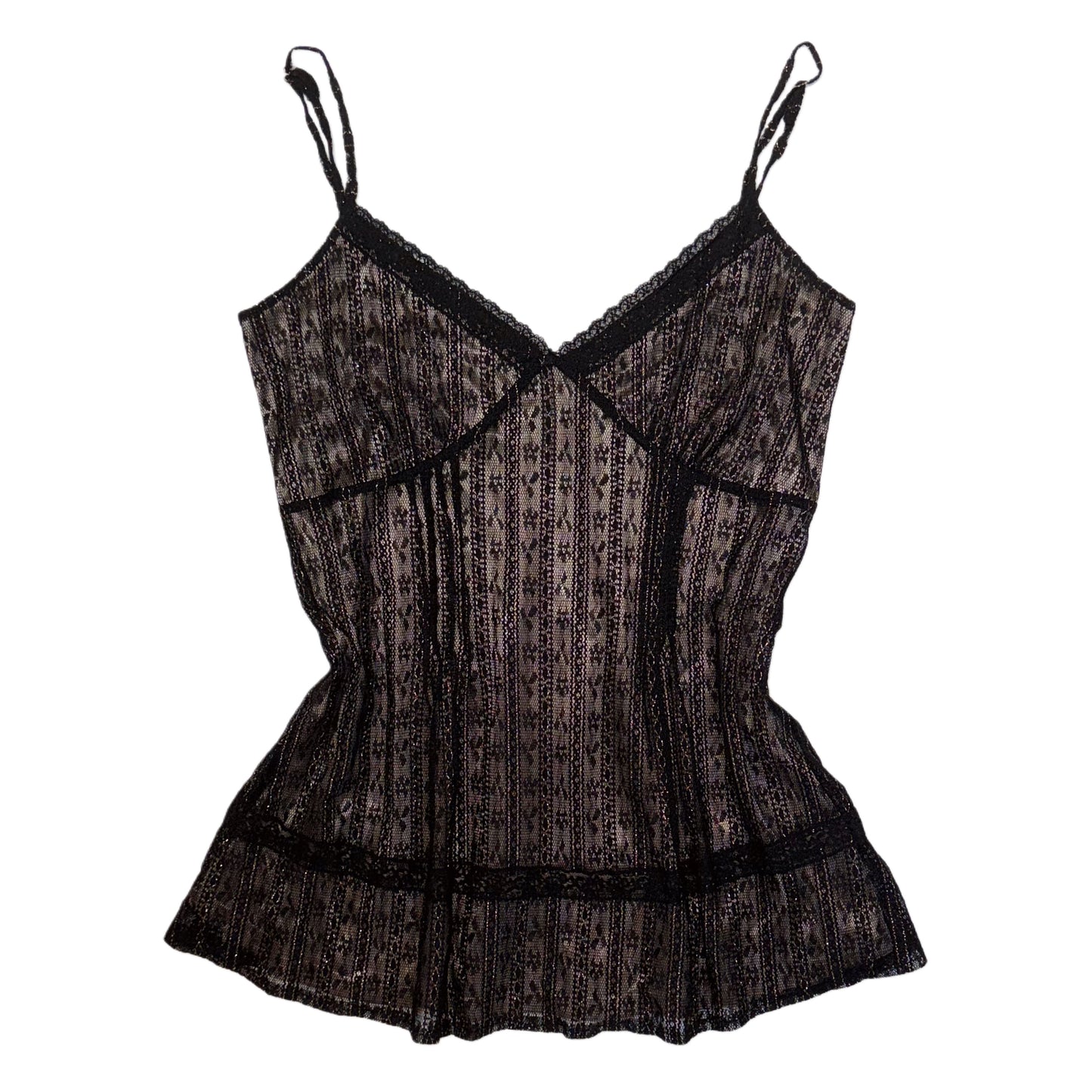 Black lace glittering cami