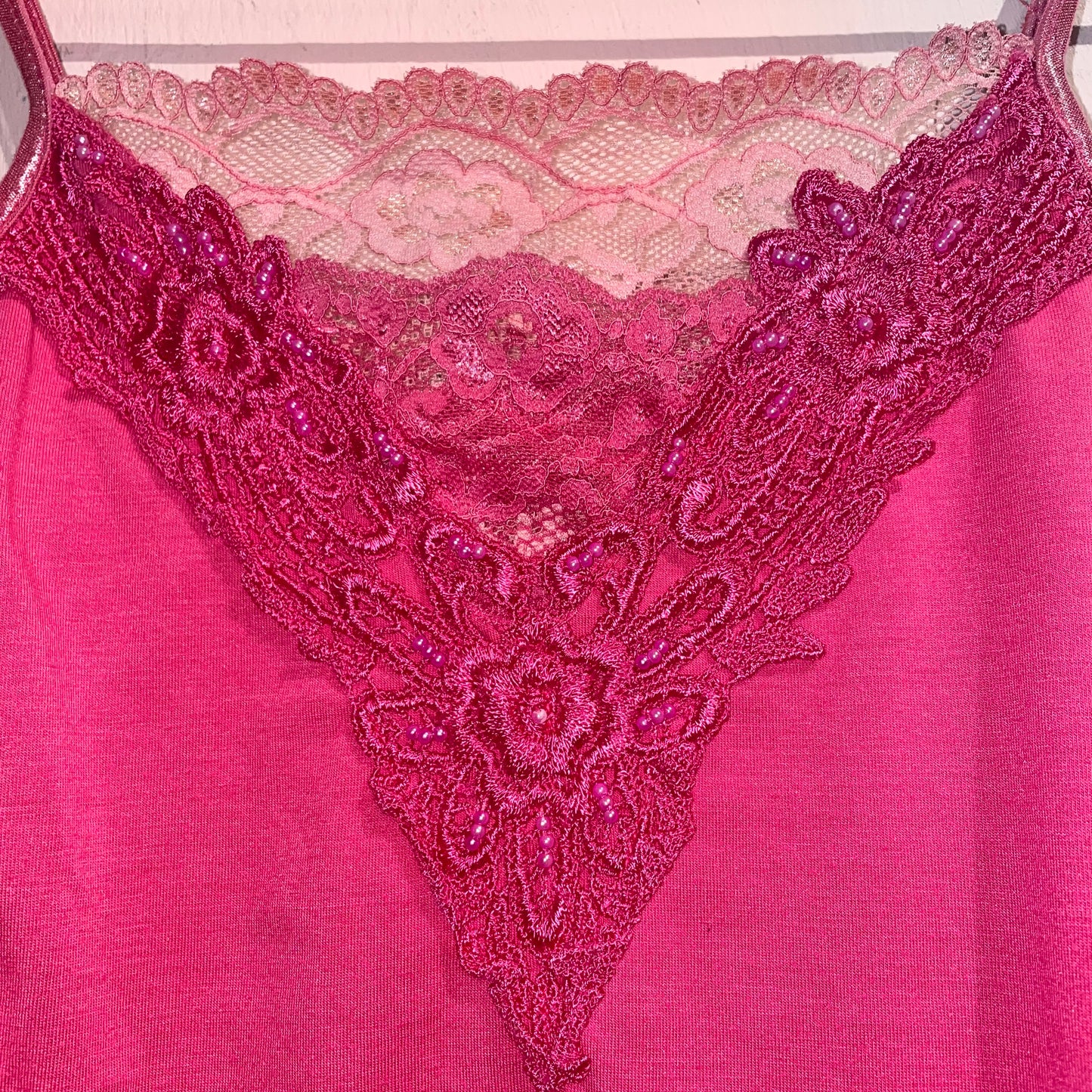 Pink lace tank