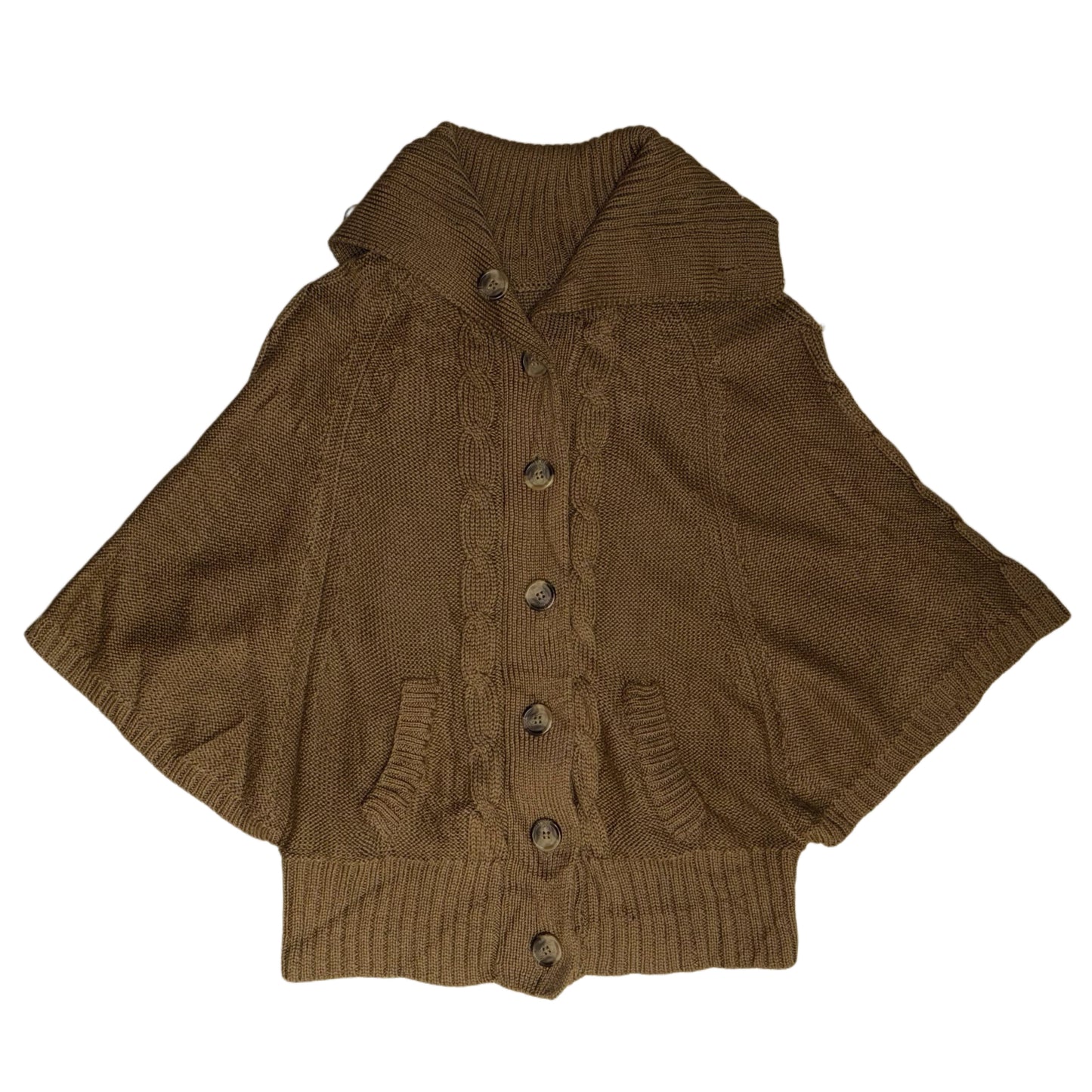 Brown knit button up outer