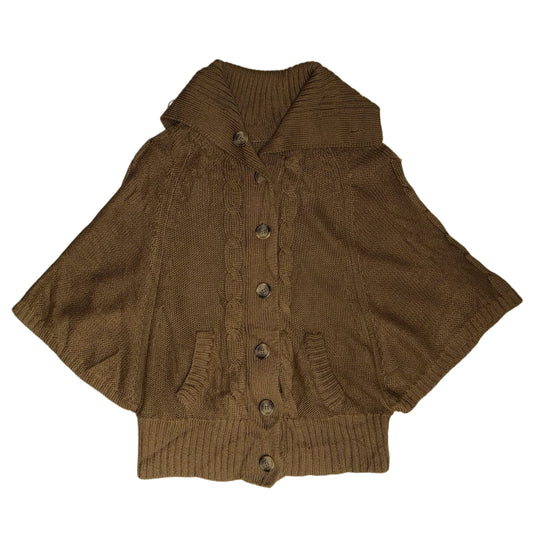 Brown knit button up outer