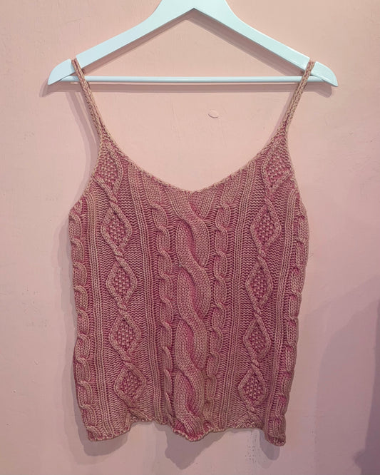 90s dirty pink knit tank top