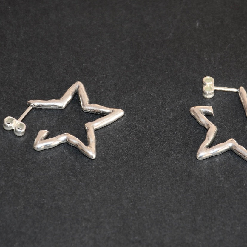 925 sliver star earrings