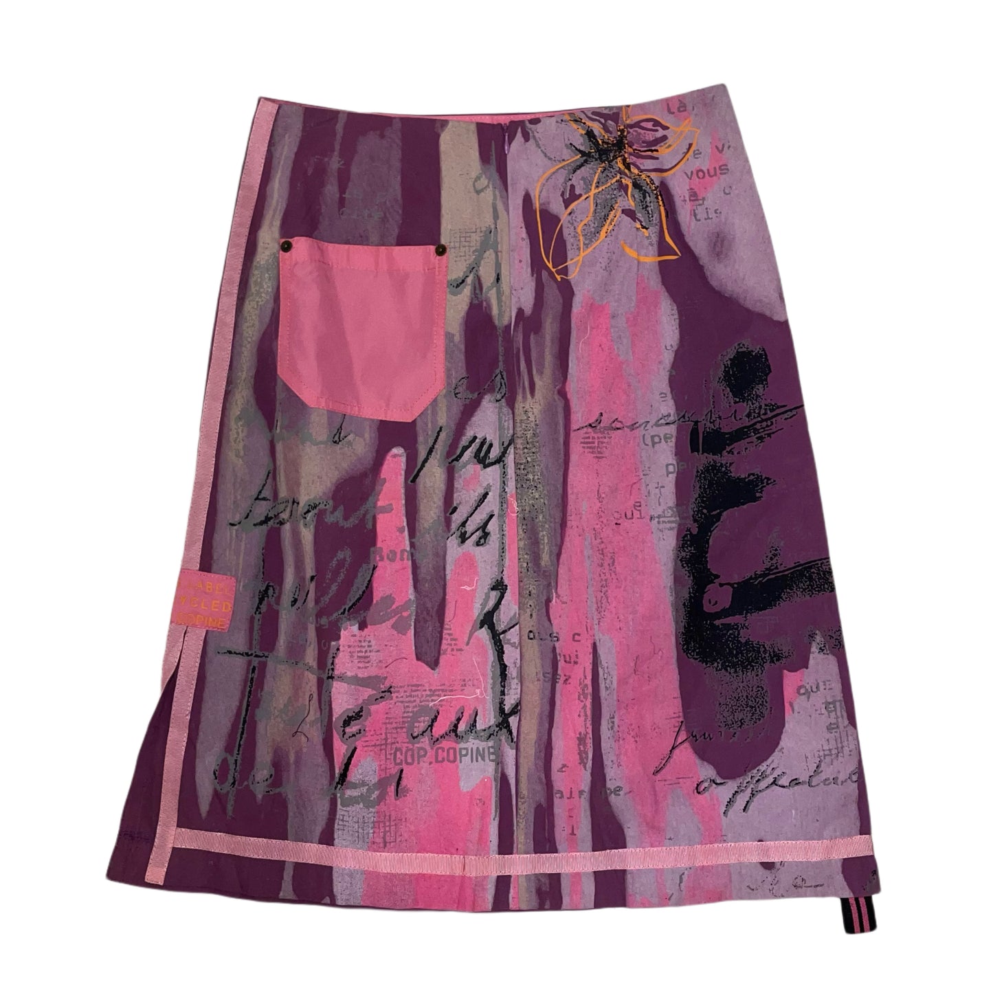 Cop copine purple nylon midi skirt