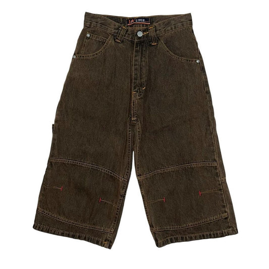 Brown denim jorts