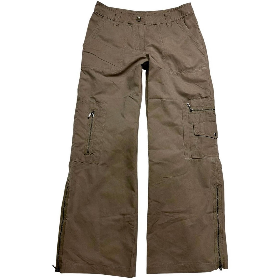 Brown cargo zip pants