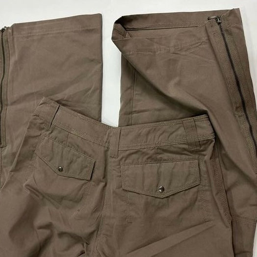 Brown cargo zip pants