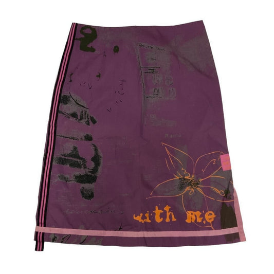 Cop copine purple nylon midi skirt