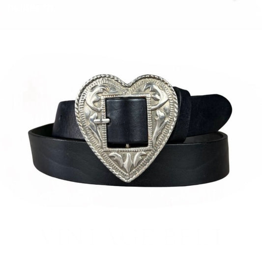 Heart leather belt