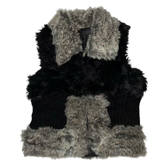 furry zip vest