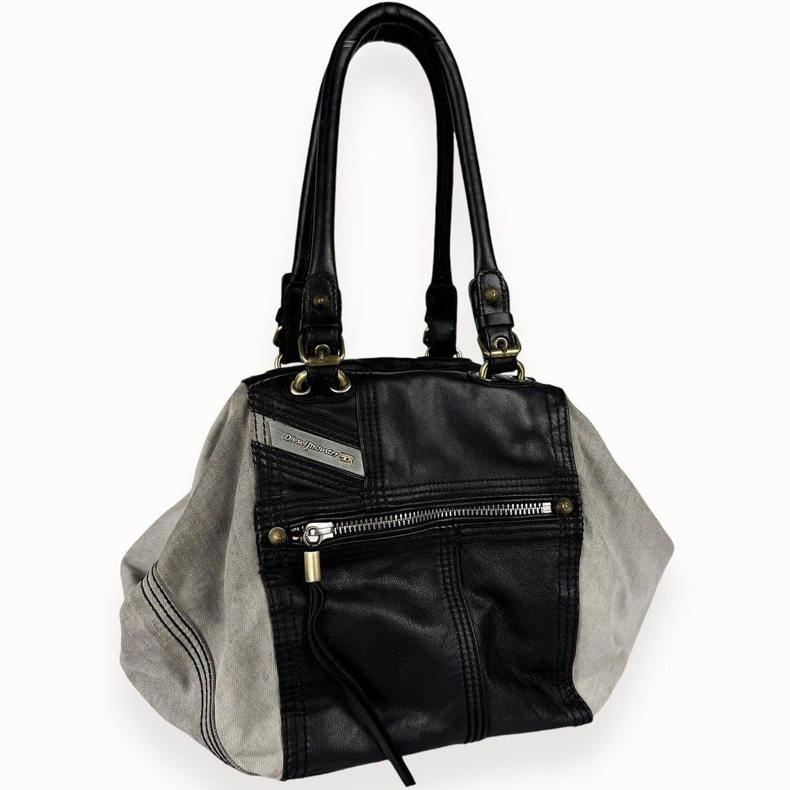 Diesel denim leather bag