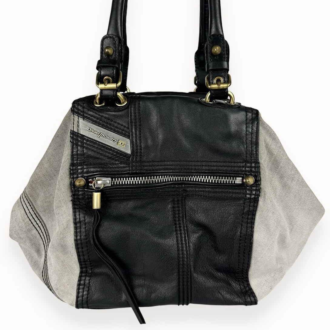 Diesel denim leather bag