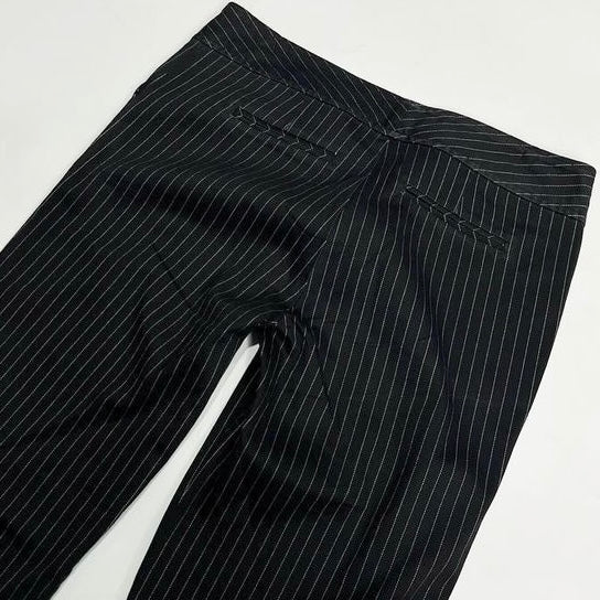 Black striped low waist pants