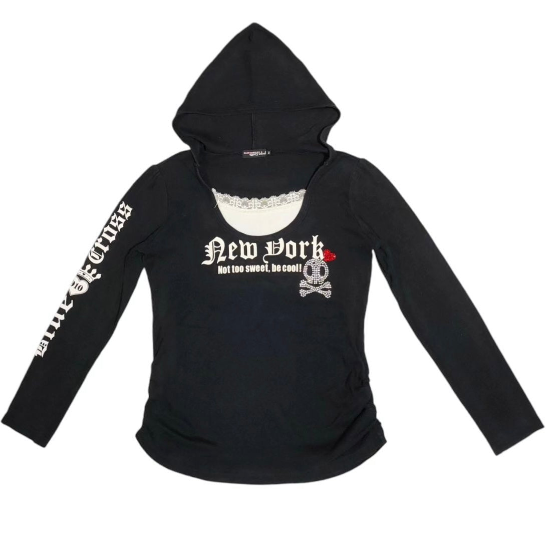 New York"Not too sweet,be cool!" lace layered hoodies