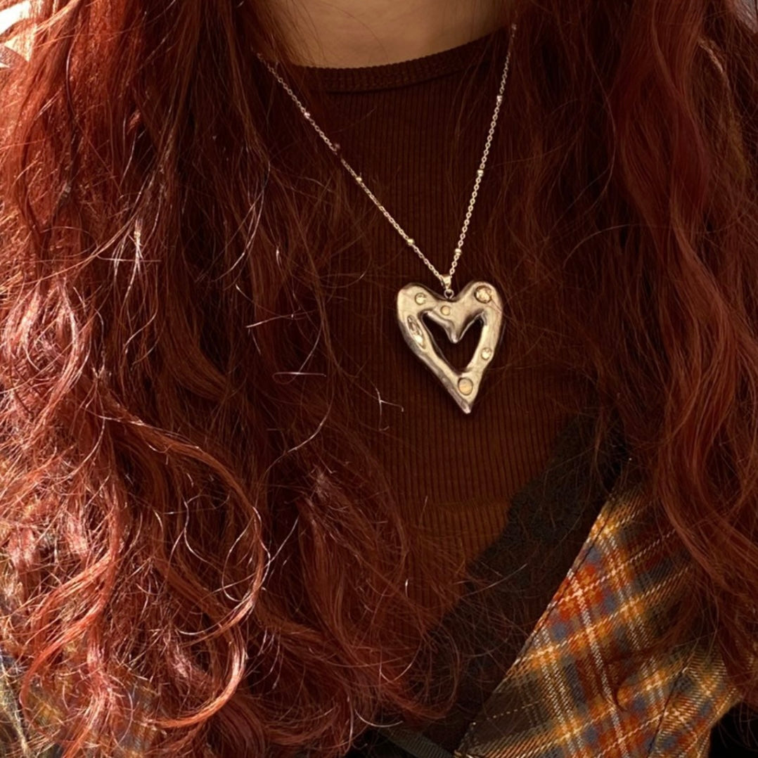 empty heart 925 sliver necklace